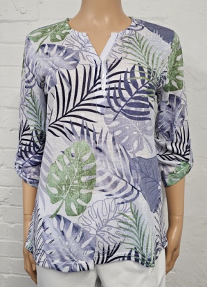 Forever One Long Sleeve Leaf Print Top